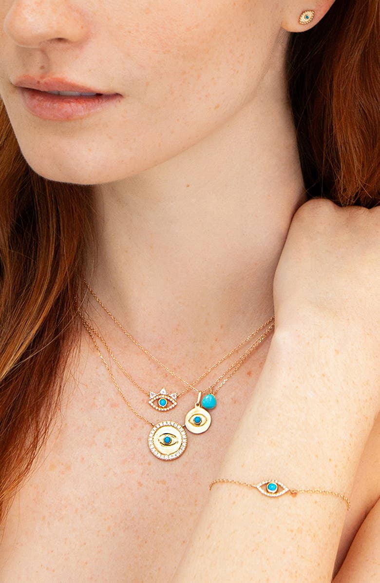 Anzie Evil Eye Pendant Necklace, Alternate, color, 14K Yellow Gold