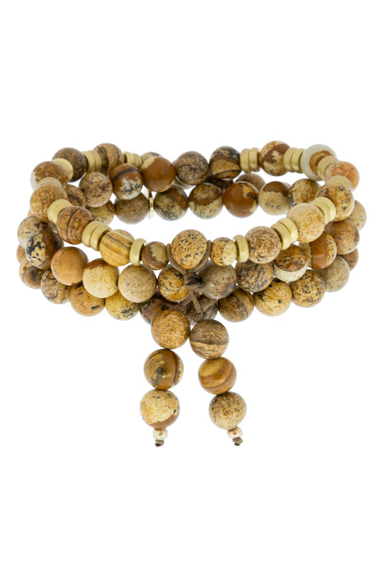 MARLYN SCHIFF Mala Convertible Necklace, Main, color, Picture Jasper