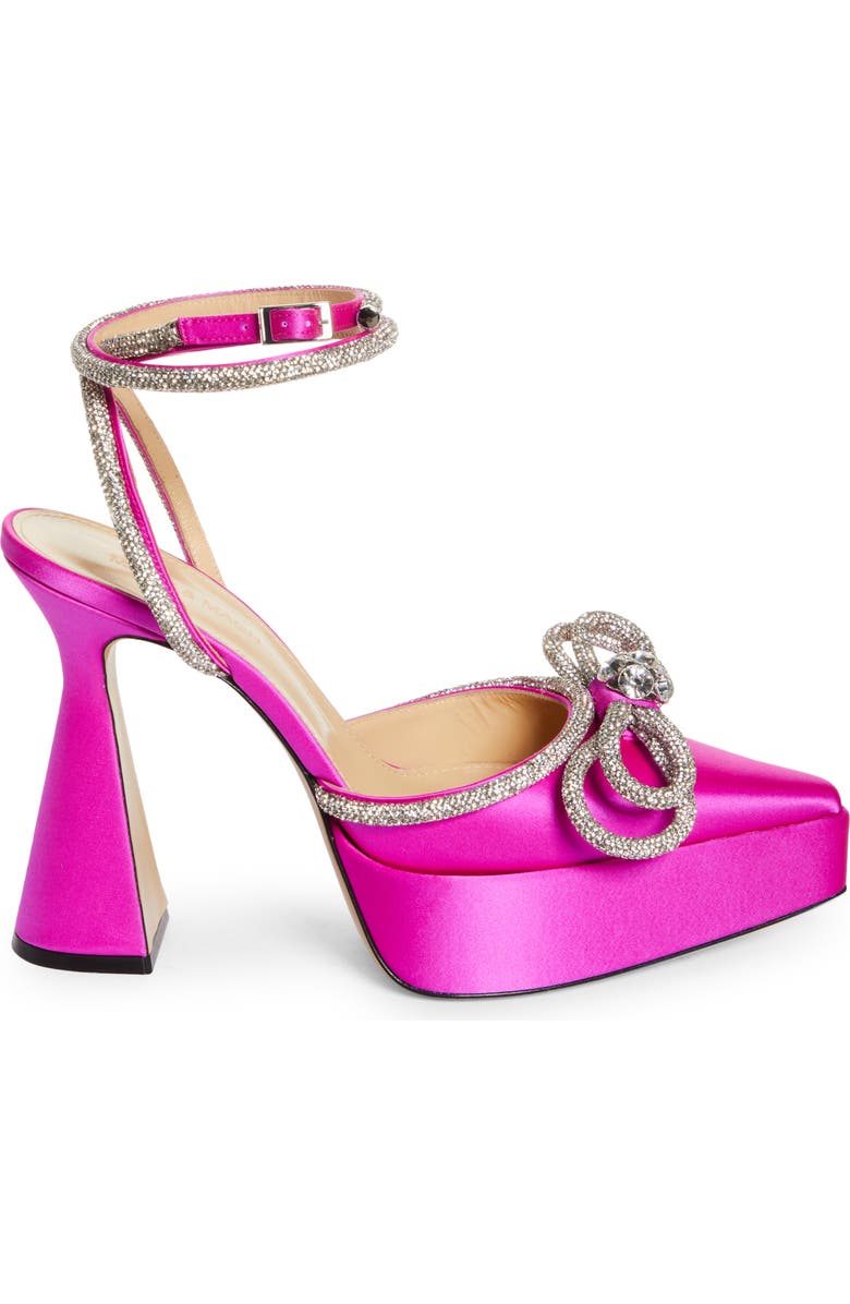 Mach & Mach Double Crystal Bow Satin Platform Pump, Alternate, color,