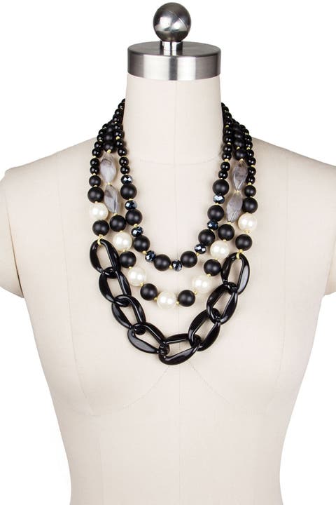 Betty Freshwater Pearl Beaded Multistrand Necklace