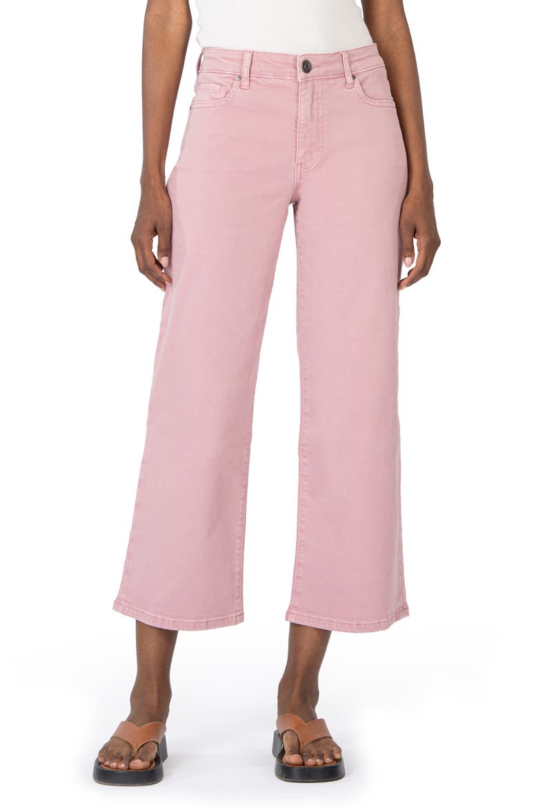 High Waist Ankle Wide Leg Jeans, Main, color, LILAC