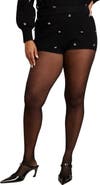 ELOQUII Heart Stud Sweater Hot Short
