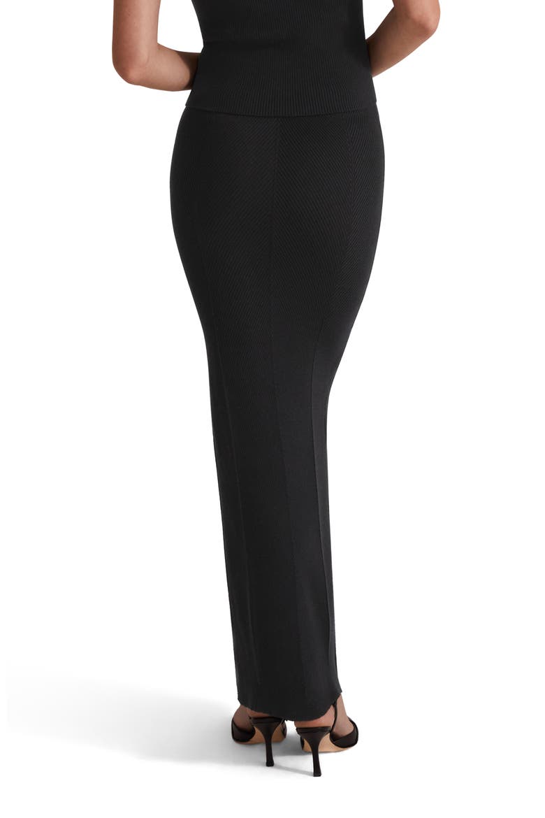 The Emma Rib Cotton Blend Maxi Skirt, Alternate, color, METEORITE