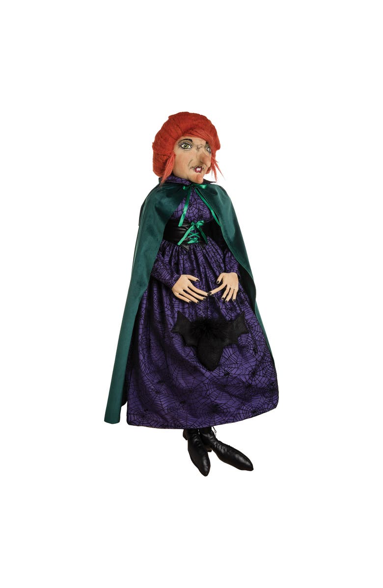 Gallerie II Endora Carnival Witch Joe Spencer Gathered Traditions Halloween Art Doll Figure, Main, color, Purple