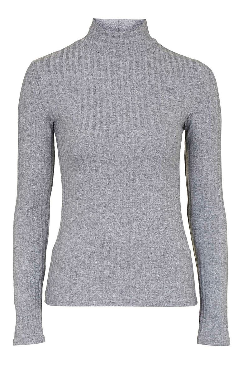 Ribbed Long Sleeve Top, Alternate, color, LIGHT GREY