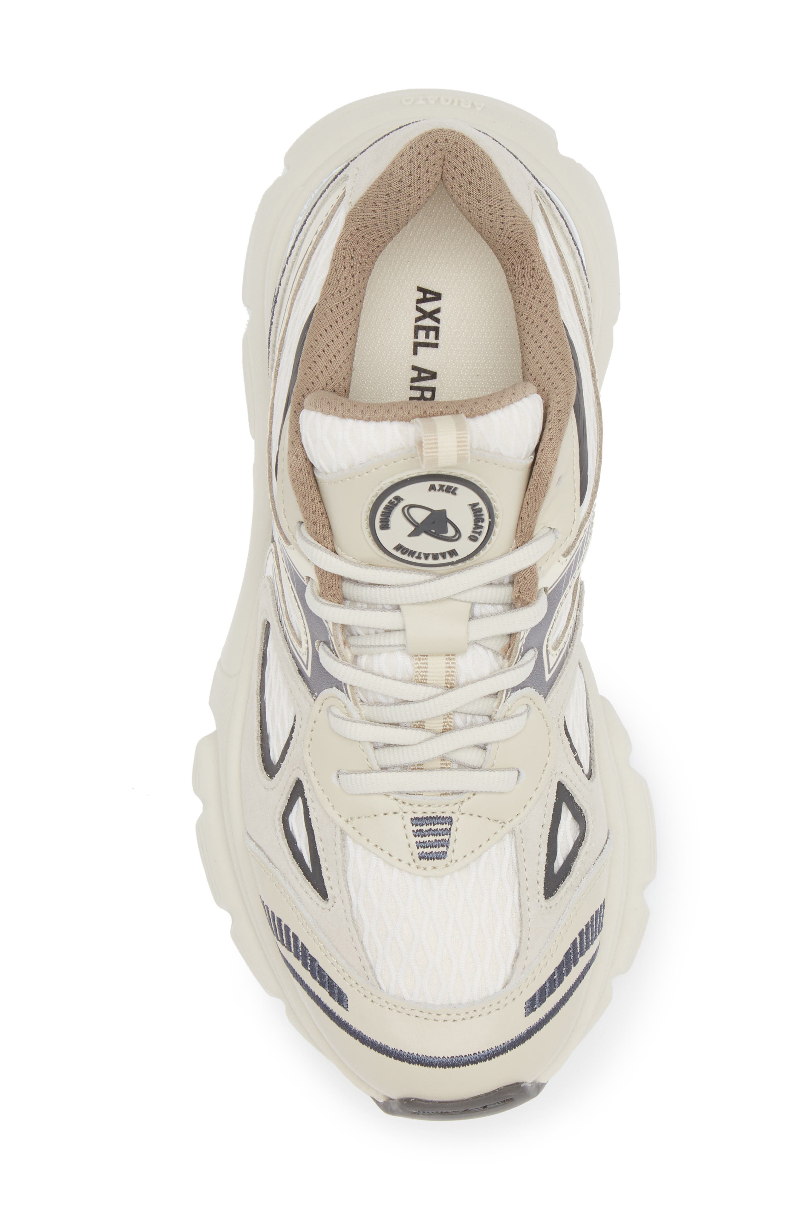 Marathon Runner Sneaker, Alternate, color, BEIGE / DARK GREY