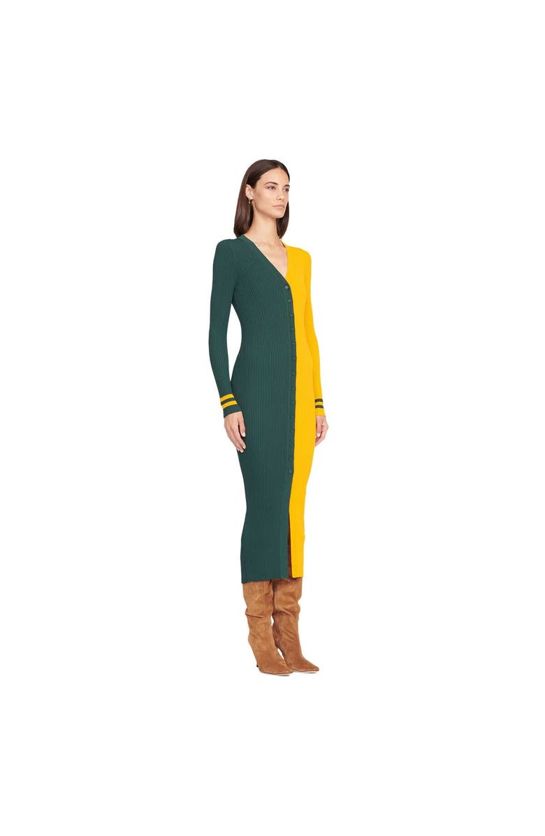 STAUD Women's STAUD Green/Gold Green Bay Packers Shoko Knit Button-Up Sweater Dress, Alternate, color, 