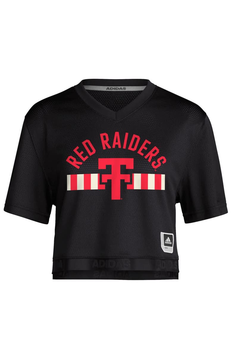 adidas Women's adidas Black Texas Tech Red Raiders Throwback Cropped T-Shirt, Alternate, color, Black