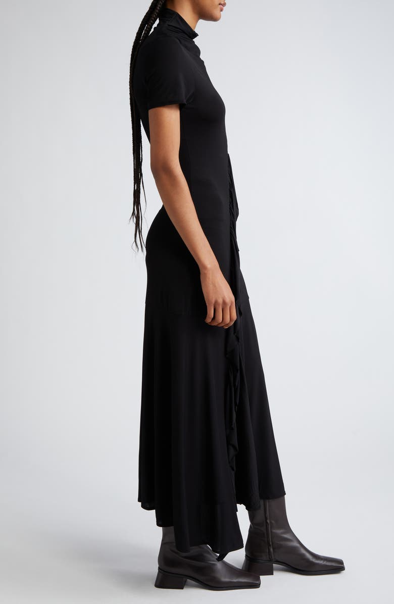 Paloma Wool Wauto Funnel Neck Ruffle Detail Jersey Midi Dress, Alternate, color, 