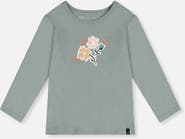 Deux par Deux Organic Cotton Glitter Bouquet Long Sleeve T-Shirt