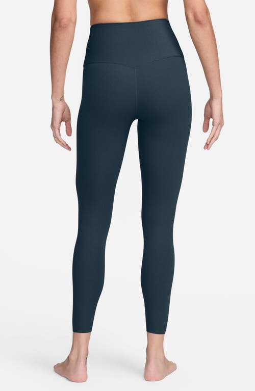Nike Zenvy Gentle Support High Waist Rib Leggings In Blue