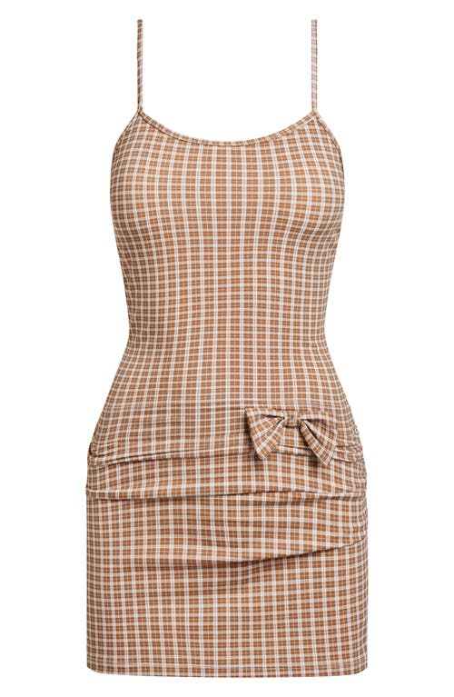 Lioness Intuition Bow Check Minidress In Multi