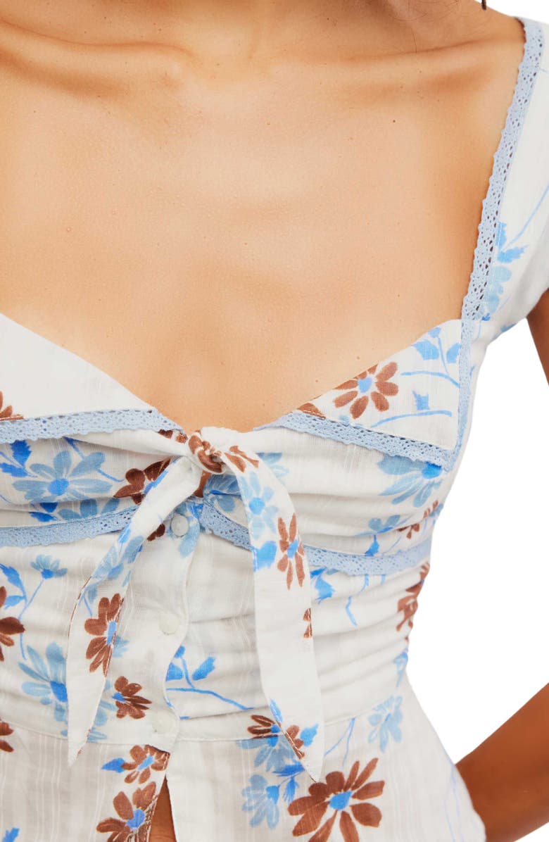 Free People Call Me Baby Cap Sleeve Button-Up Shirt, Alternate, color,