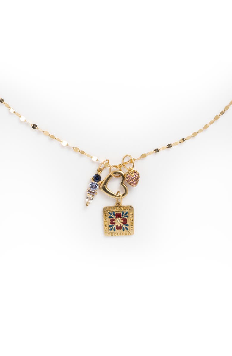 Local Eclectic Solid Gold Sparkle Link Chain Necklace, Alternate, color,