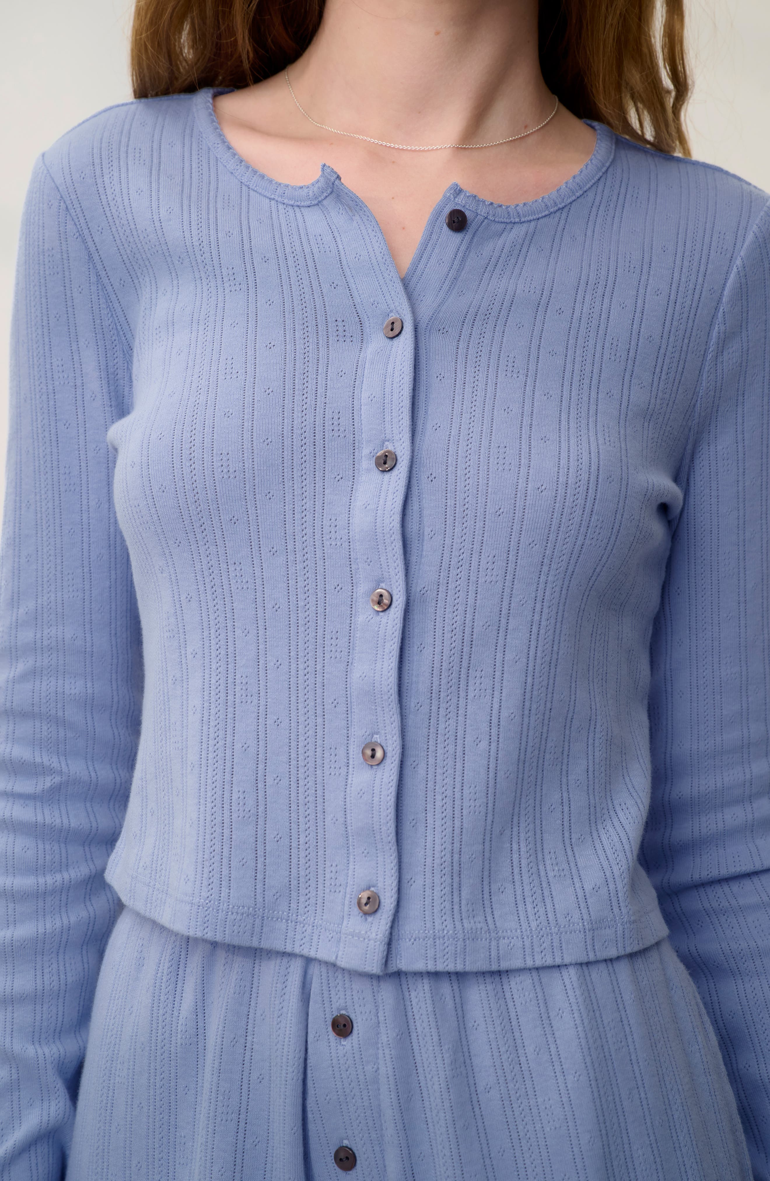 Short Sleeve Pointelle Cardigan - image 4