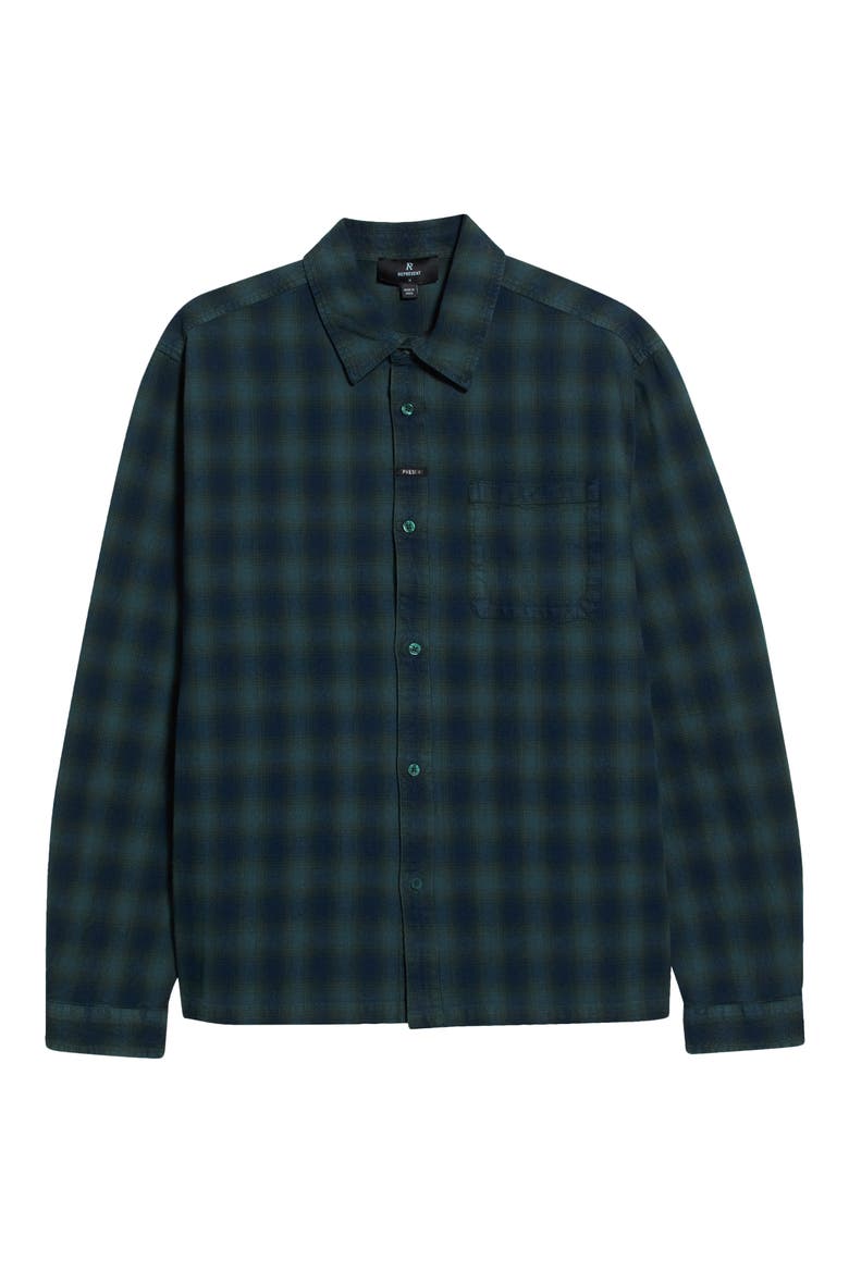 Resent Plaid Button-Up Flannel Shirt, Alternate, color, DARKEST SPRUCE