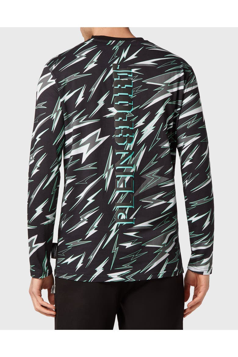 T-Shirt Round Neck Ls Tiger Men, Alternate, color, Black/Mintgreen