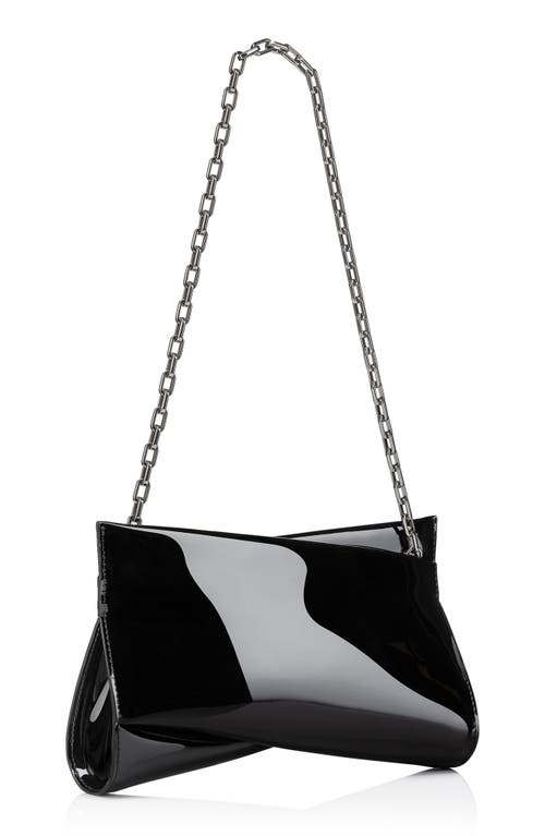 Christian Louboutin Small Loubitwist Patent Leather Clutch In Black