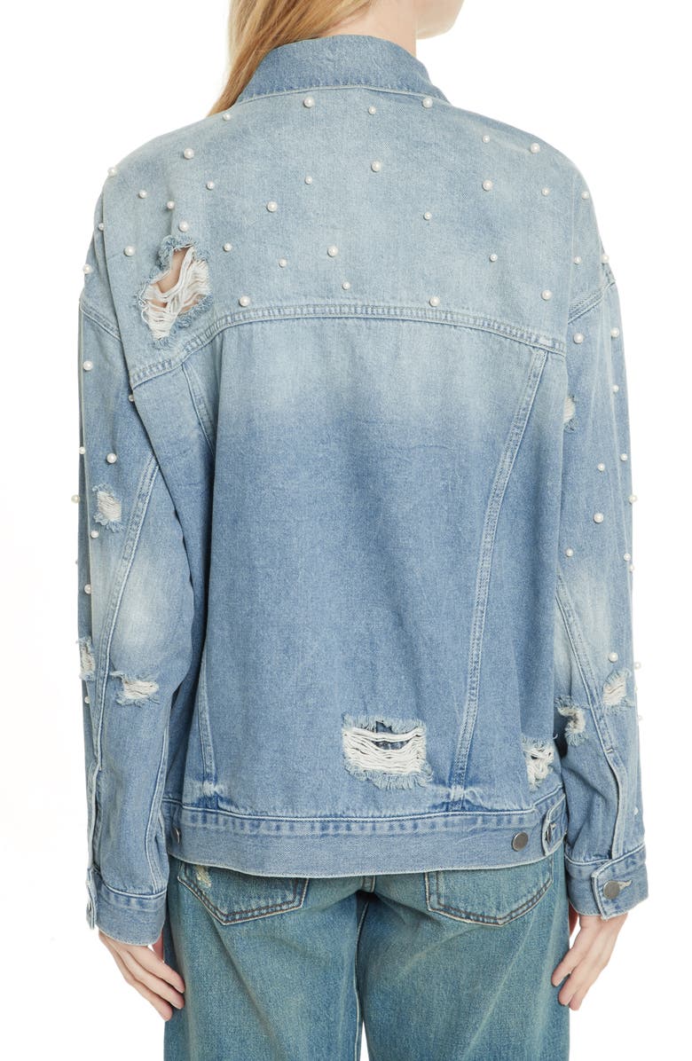 Free People We the Free by Free People Sunday Funday Denim Trucker Jacket, Alternate, color,