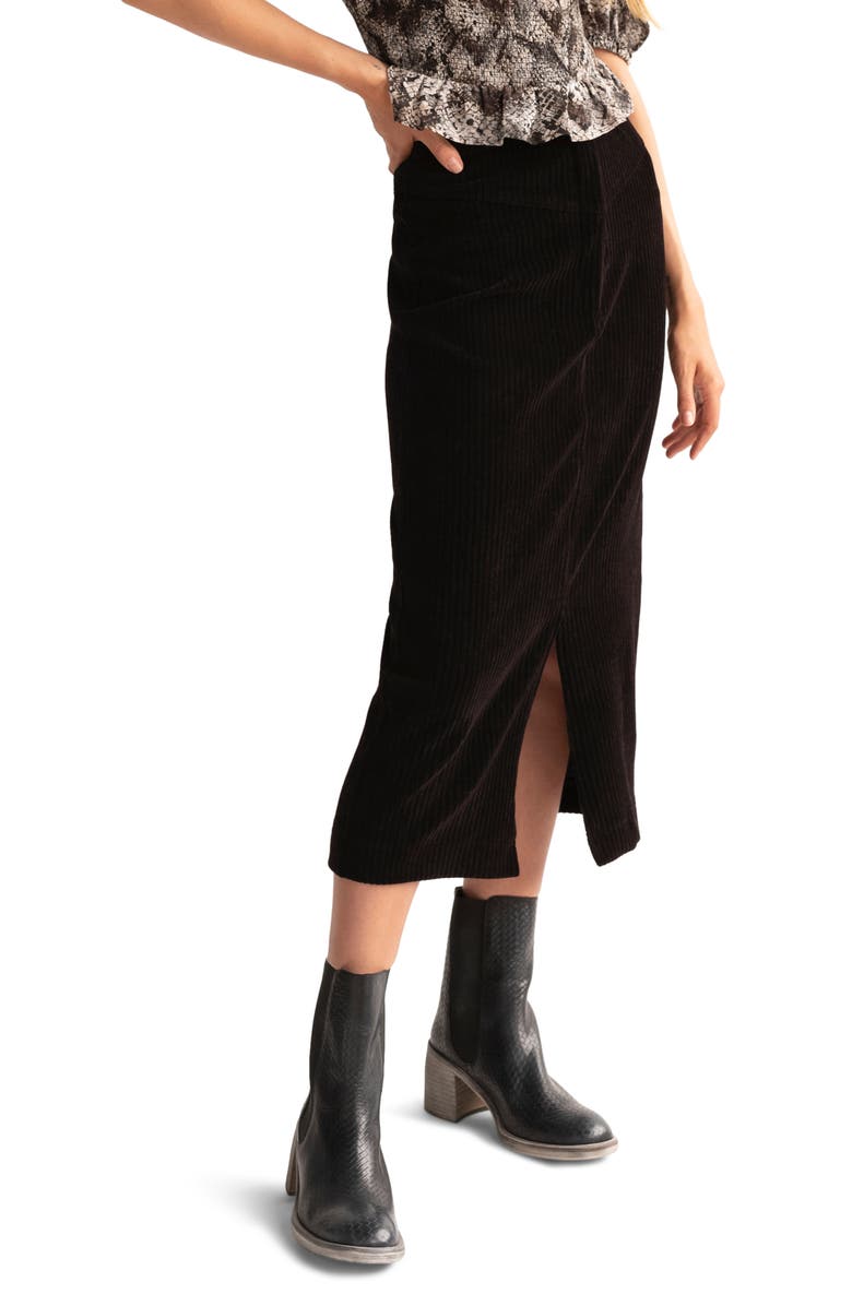 Free People Ribbed Midi Pencil Skirt, Main, color, 