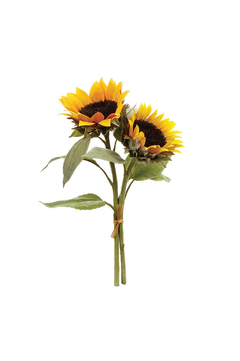 Sunflower Cuttings Artificial 16" Bundle of 2, Main, color, Yellow