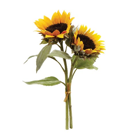 Sunflower Cuttings Artificial 16" Bundle of 2