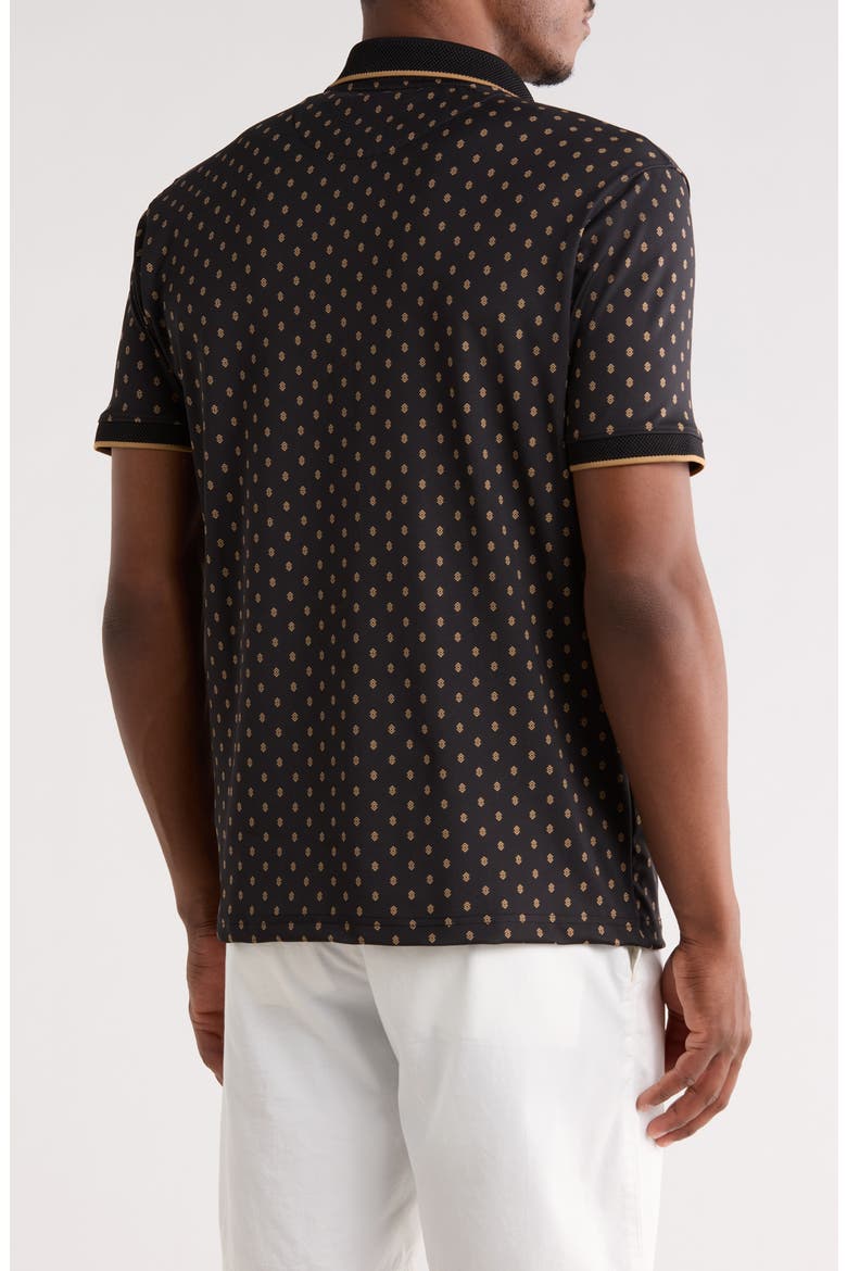 Geo Print Performance Polo, Alternate, color, BLACK