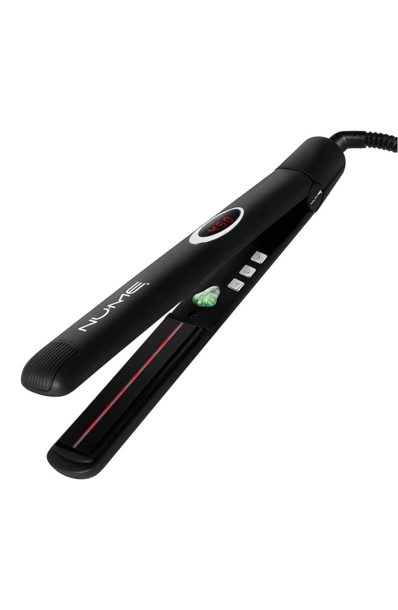 NUME Megastar Flat Iron | 1-inch Tourmaline Hair Straightener, Alternate, color, Black / Silver