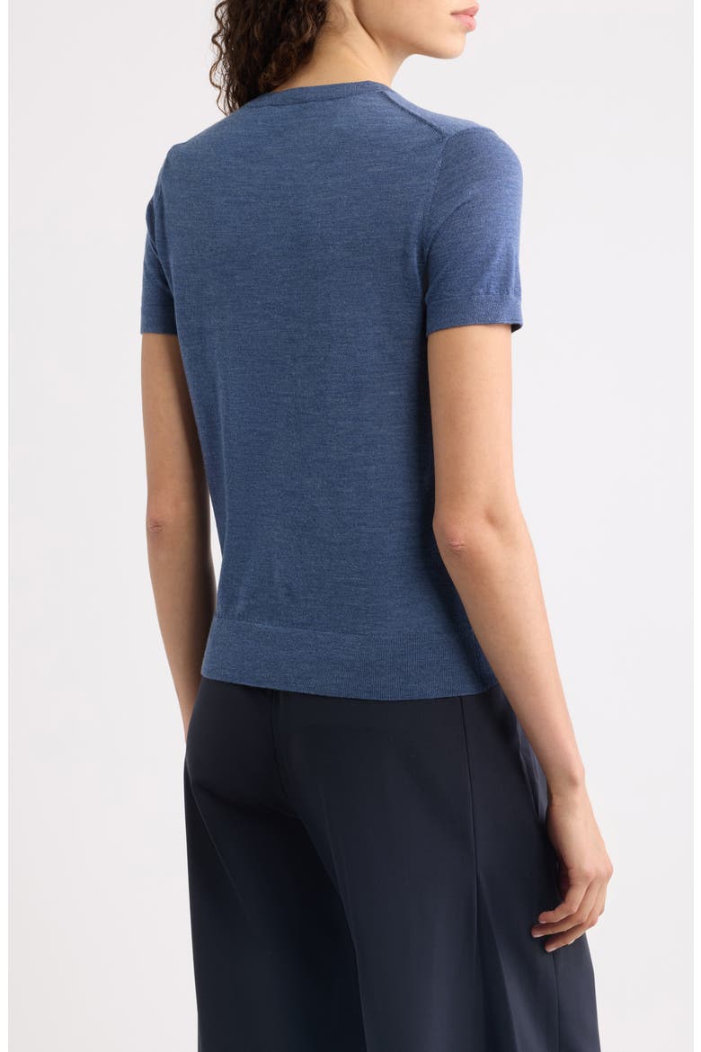 Regal Short Sleeve Wool Sweater, Alternate, color, STEEL BLUE MELANGE - ZQS