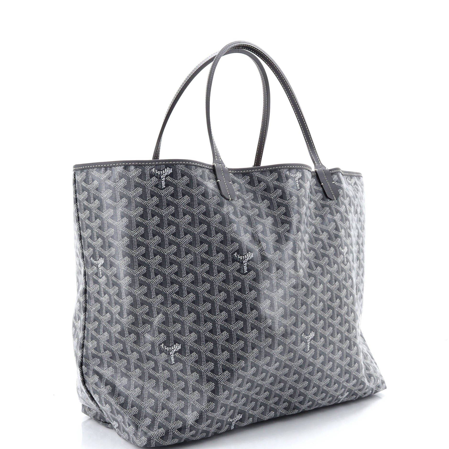 Pre-Owned Goyard Saint Louis Reversible Tote Coated Canvas and Printed Canvas GM, Alternate, color, Gray
