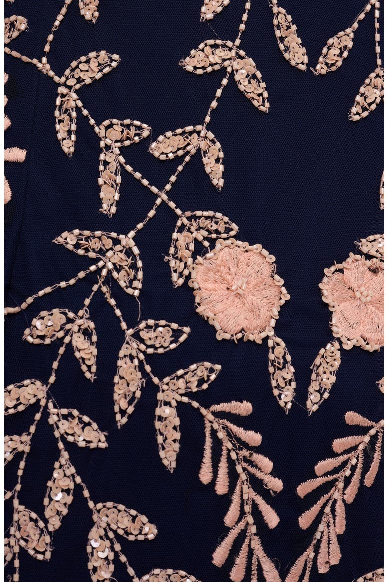 Embellished Flutter Sleeve Sheath Dress, Alternate, color, NAVY/ BLUSH