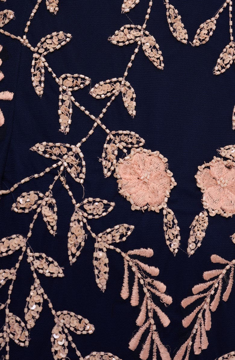 Adrianna Papell Embellished Flutter Sleeve Sheath Dress, Alternate, color, 