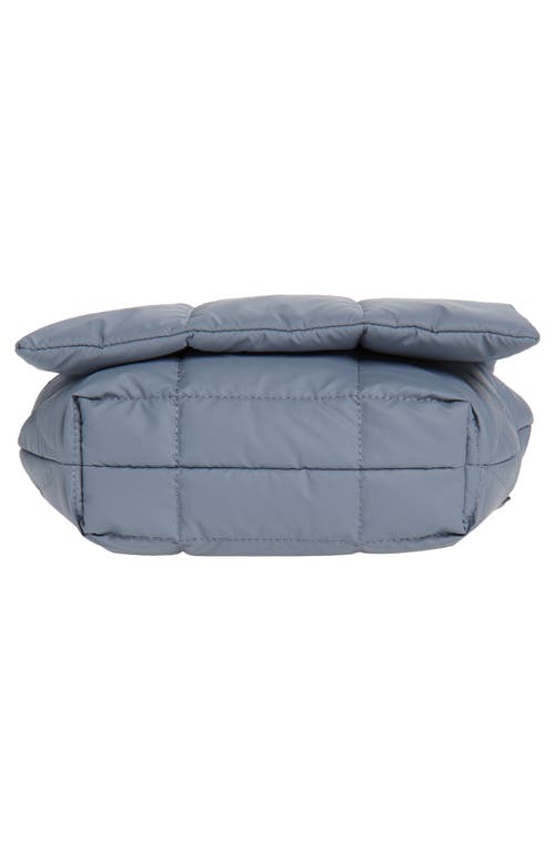 Veecollective Porter Quilted Recycled Nylon Messenger Bag In Gray