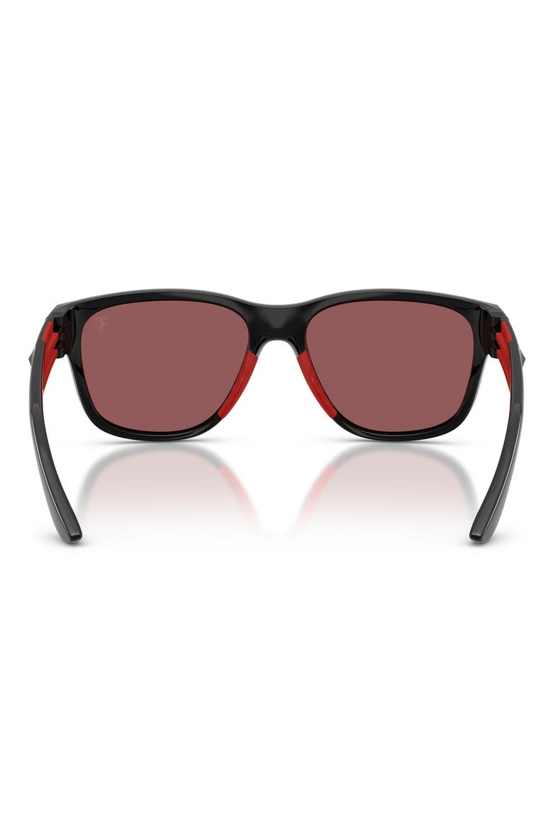 57mm Pillow Sunglasses, Alternate, color, BLACK SHINY / RED CONTRAST PRO