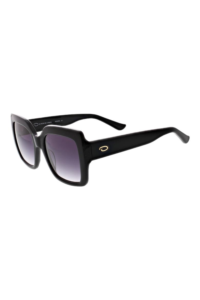 53mm Extreme Square Large Glam Sunglasses, Alternate, color, BLACK