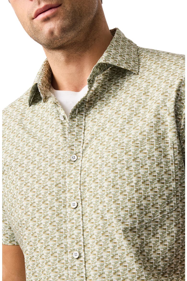 Avonside Short Sleeve Organic Cotton Button-Up Shirt, Alternate, color, FERN