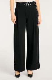Cinq à Sept Cortina Belted Wide Leg Pants