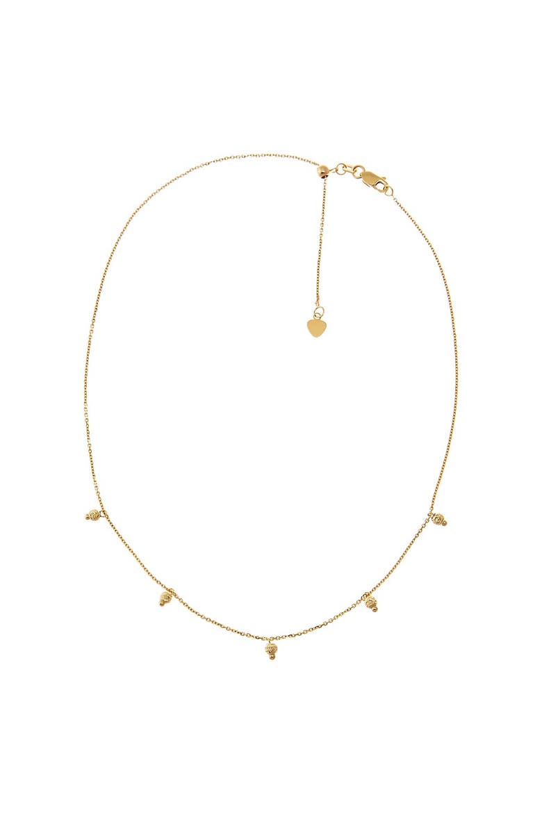 Mini Ball Station Choker Necklace 14K, Alternate, color, 14K Gold