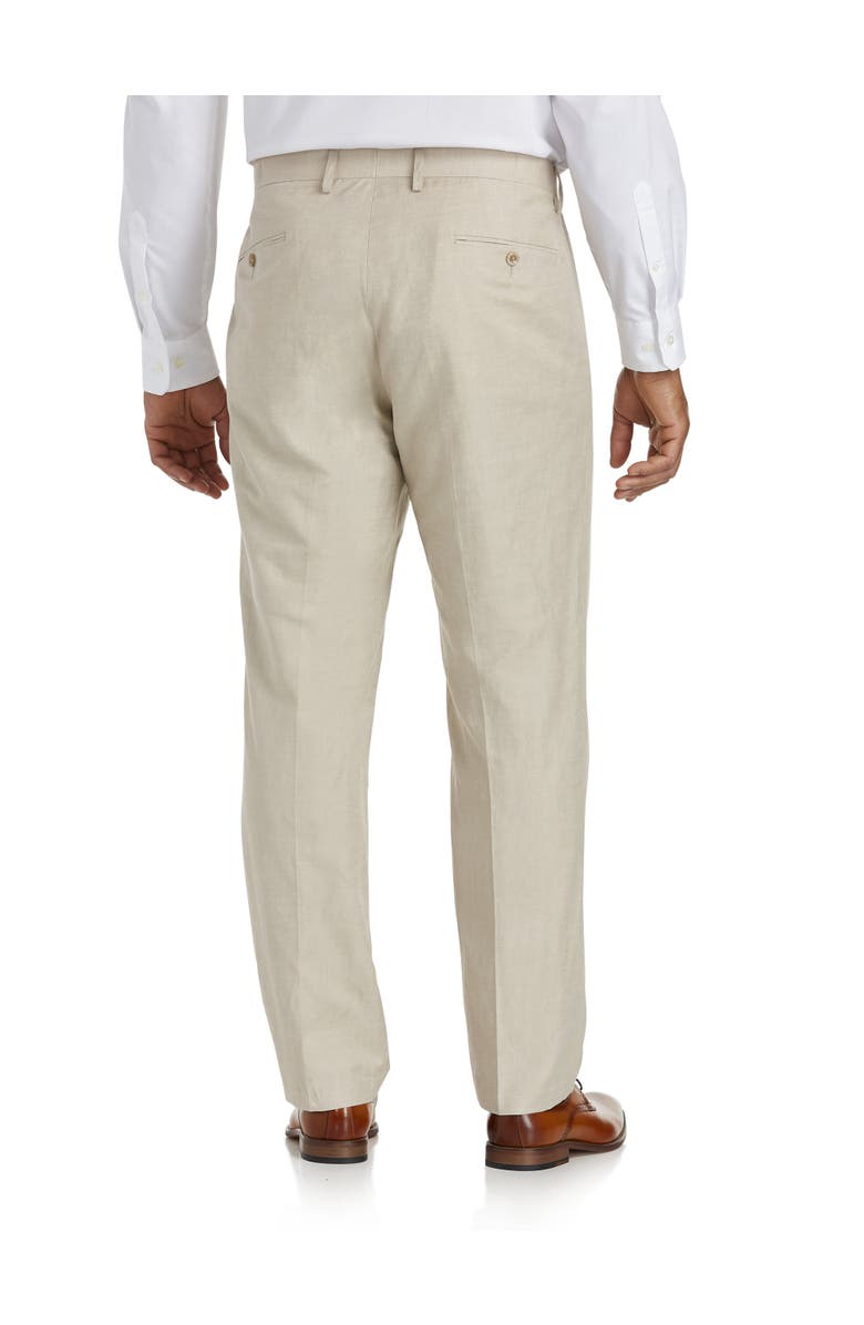 Oak Hill by DXL Big & Tall Linen-Blend Suit Pants, Alternate, color, Flax