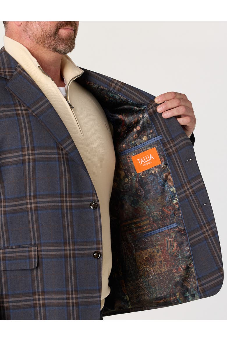 Big & Tall Bold Plaid Sport Coat, Alternate, color, GREY