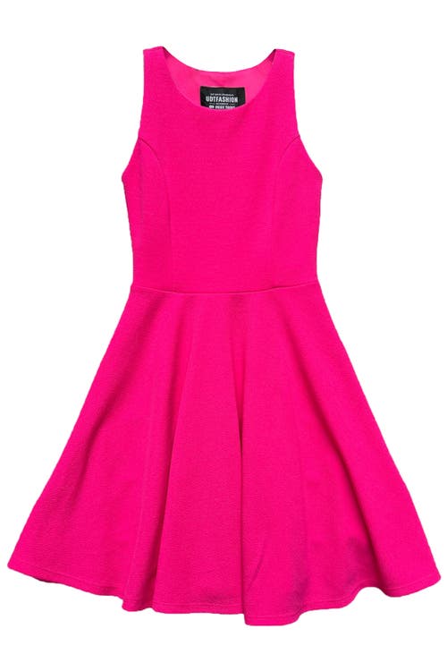 Un Deux Trois Textured Stretch Racerback Dress In Pink