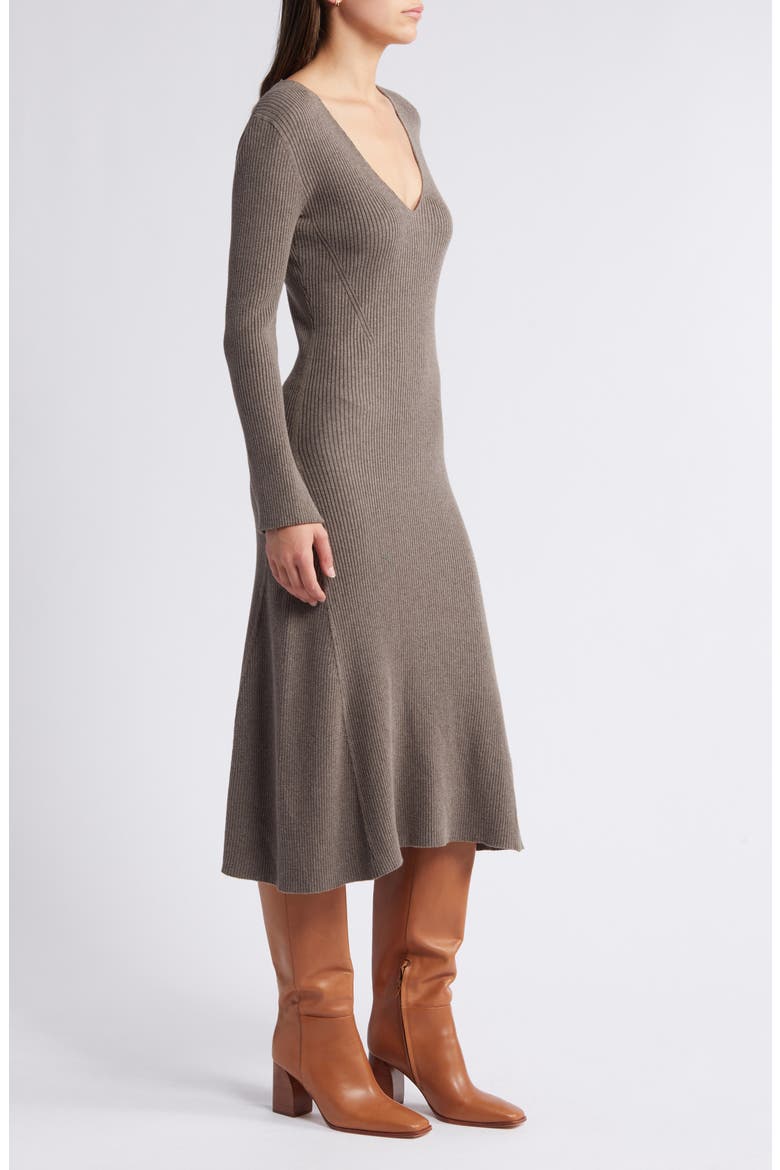 Arlette Long Sleeve Sweater Dress, Alternate, color, HAZELNUT