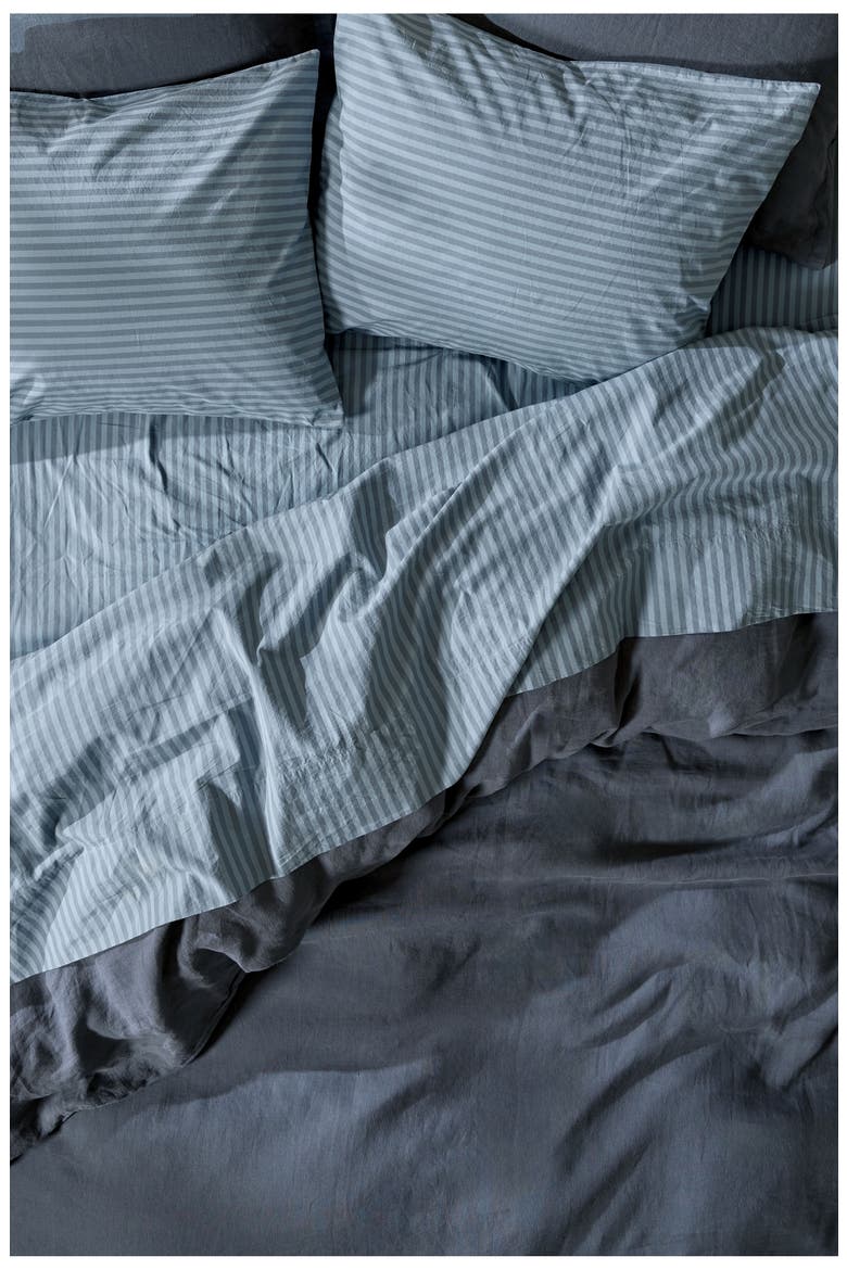 Percale Pillowcases, Alternate, color, DUSK STRIPE