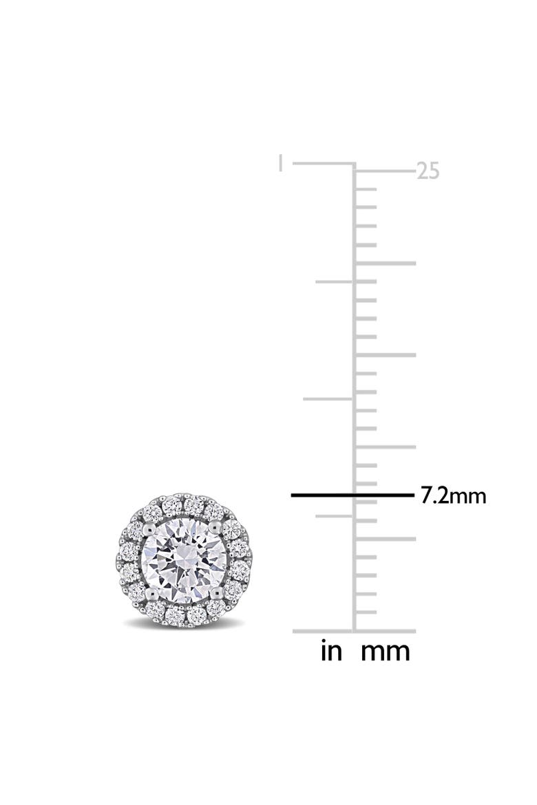 Lab-Grown Diamond Halo Stud Earrings, Alternate, color, Sterling Silver