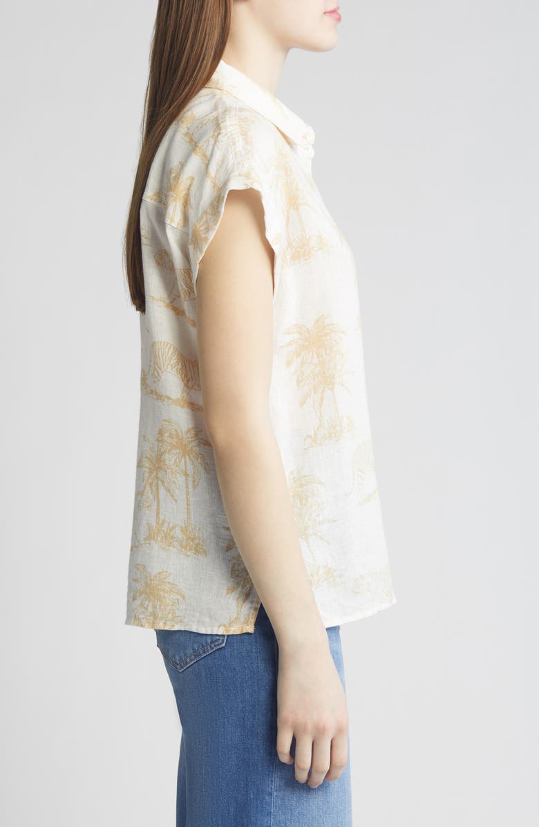 Rails Whitney Short Sleeve Linen Blend Button-Up Shirt, Alternate, color, Wild Bengals