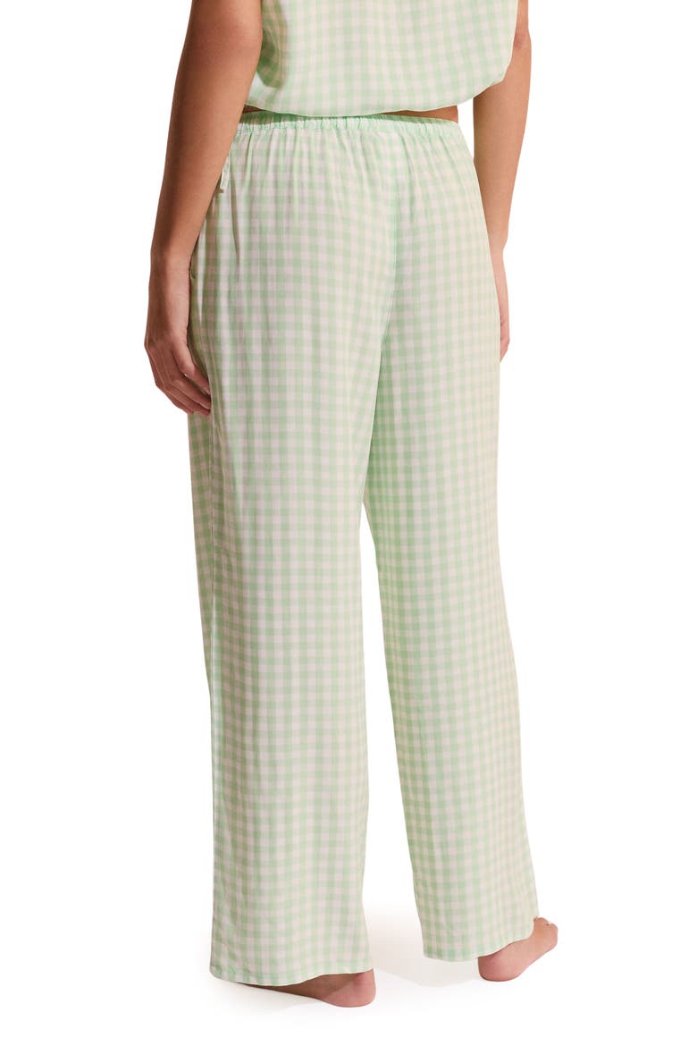 Brise Plaid Wide Leg Pajama Pants, Alternate, color, NILE GREEN