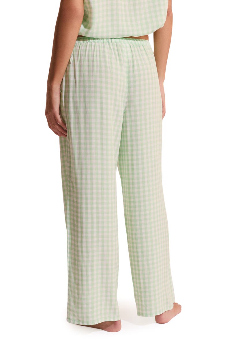 Etam Brise Plaid Wide Leg Pajama Pants, Alternate, color, Nile Green