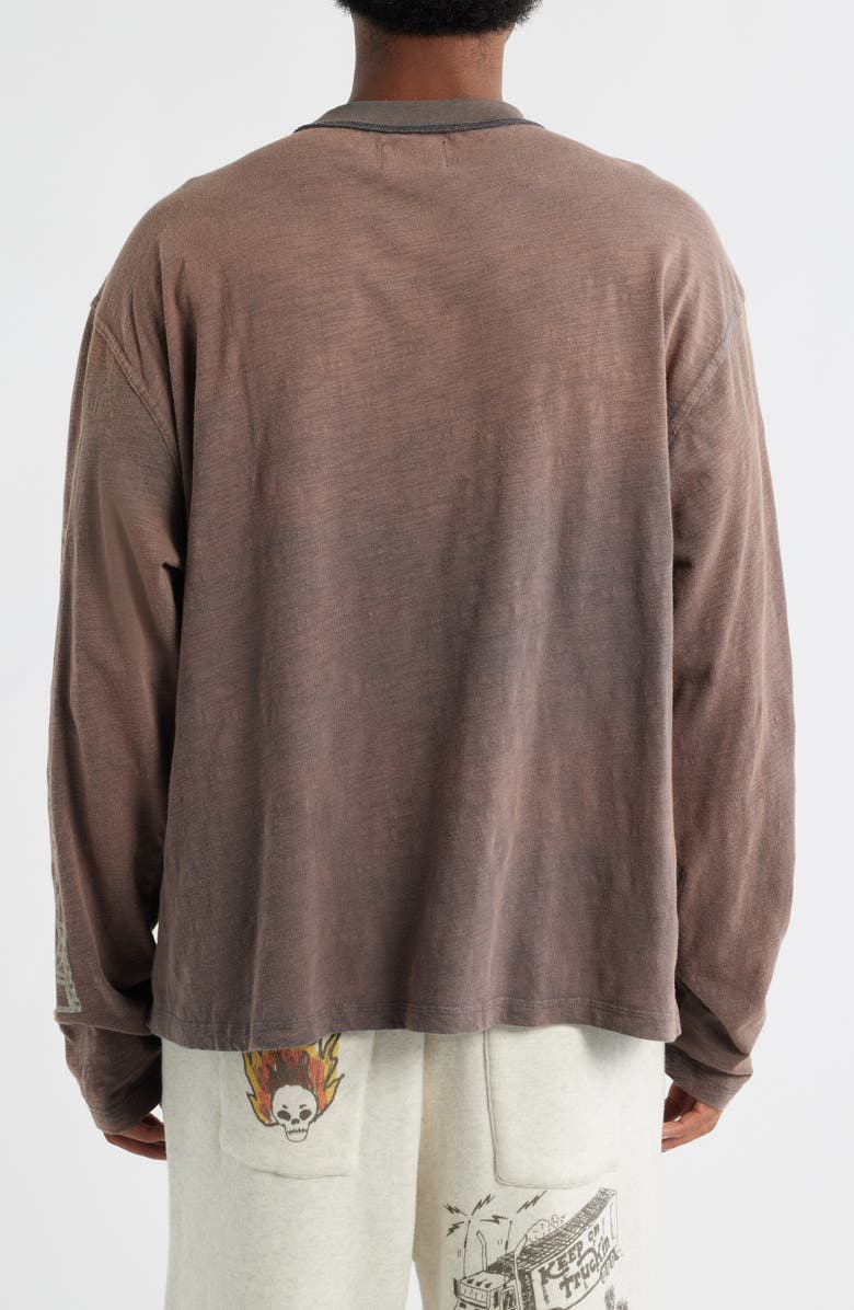 DIET STARTS MONDAY Worldwide Long Sleeve Cotton Graphic T-Shirt, Alternate, color, Vintage Black