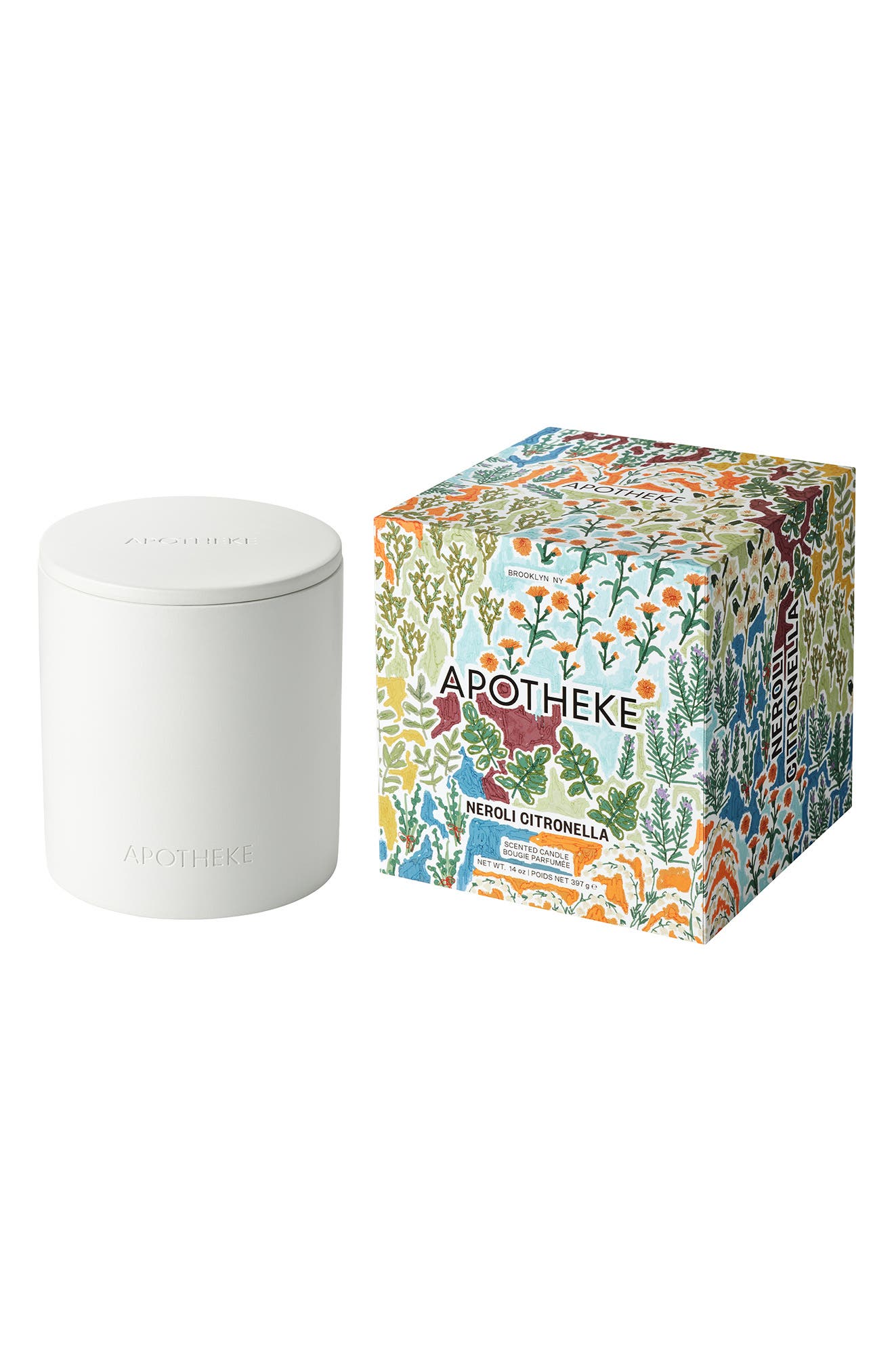 APOTHEKE Neroli Citronella Two-Wick Concrete Scented Candle with Lid