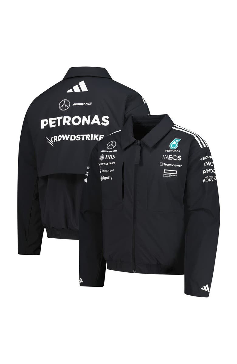 adidas Men's adidas  Black Mercedes-AMG Petronas F1 Team Team Wear Loose Full-Zip Jacket, Main, color, 